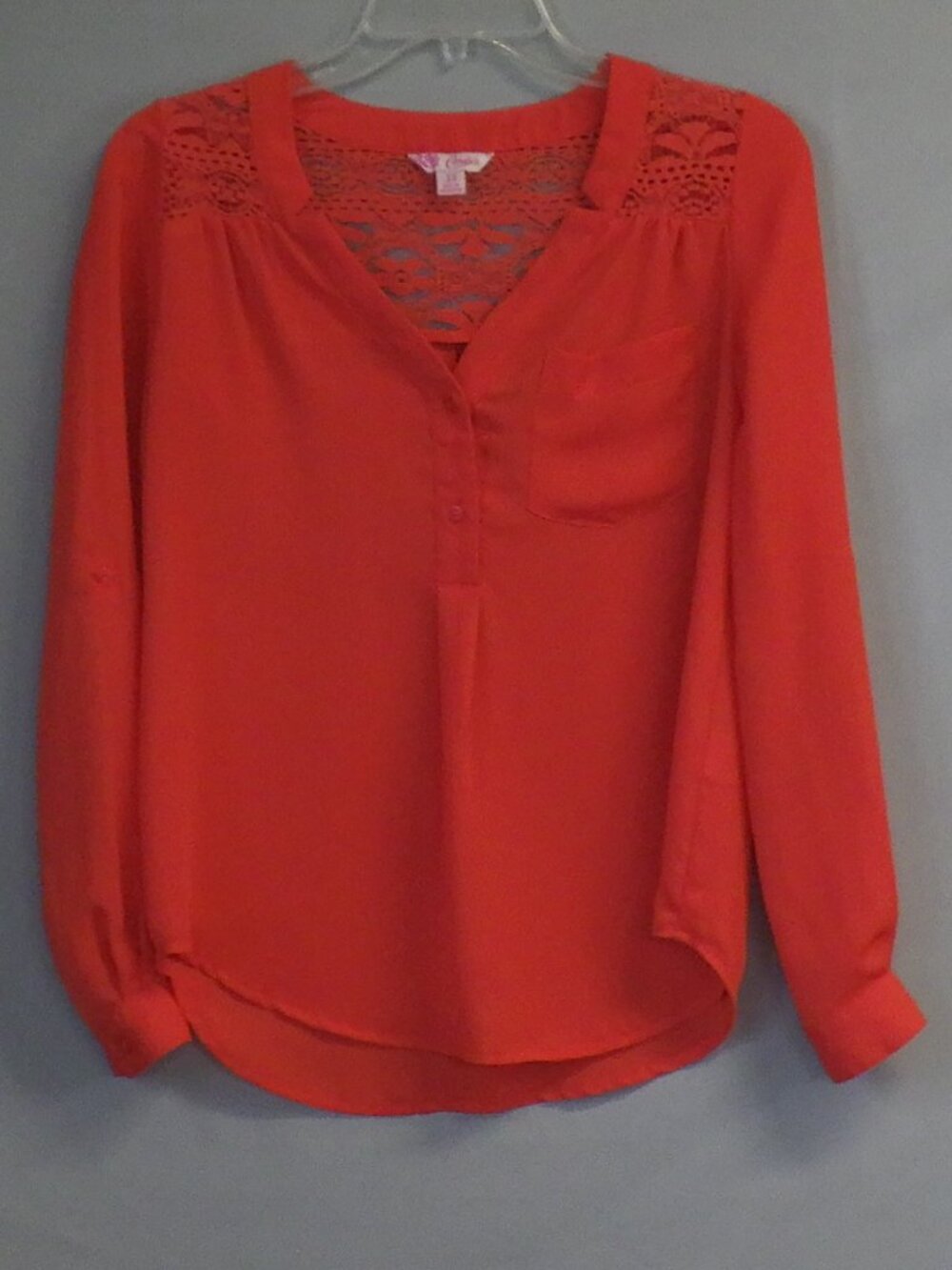 Vintage Candies Lightweight Coral Chiffon Blouse   A586